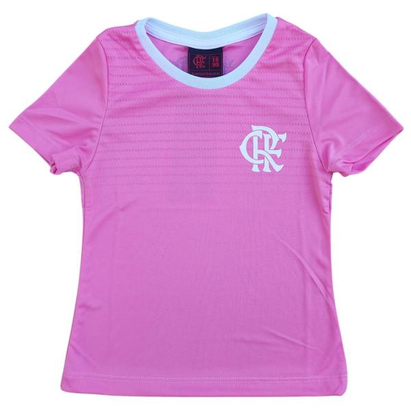 Imagem de Camisa Infantil Flamengo Menina Rosa Afeto Oficial Braziline