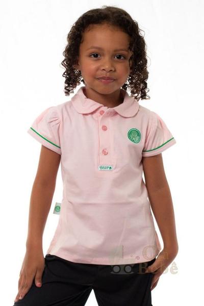 Imagem de Camisa Infantil Palmeiras Polo Rosa Oficial