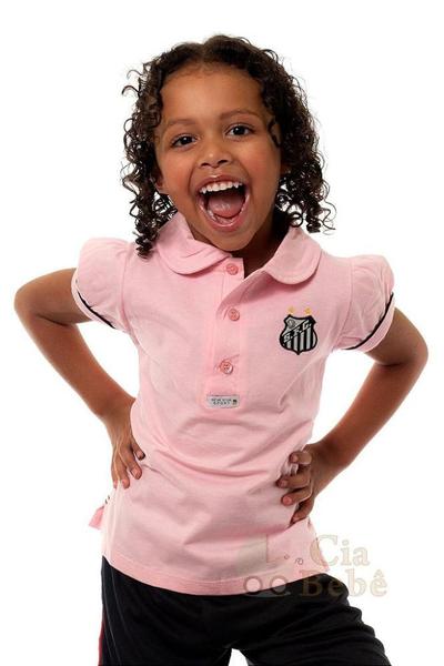 Camisa Infantil Santos Rosa Gola Oficial - Revedor Imagem de Camisa Infantil Santos Rosa Gola Oficial