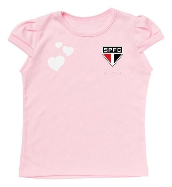 Imagem de Camisa Infantil São Paulo Baby Look Rosa Oficial