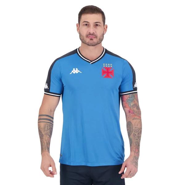 Imagem de Camisa Kappa Vasco Goleiro 2024 Oficial Masculina - Azul/Preto