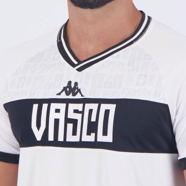 Imagem de Camisa Kappa Vasco Supporter New Branca e Preta