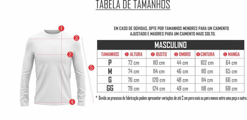 Imagem de Camisa Manga Longa Masc Proteção Uv 50 Térmica Dry Fit 4pçs