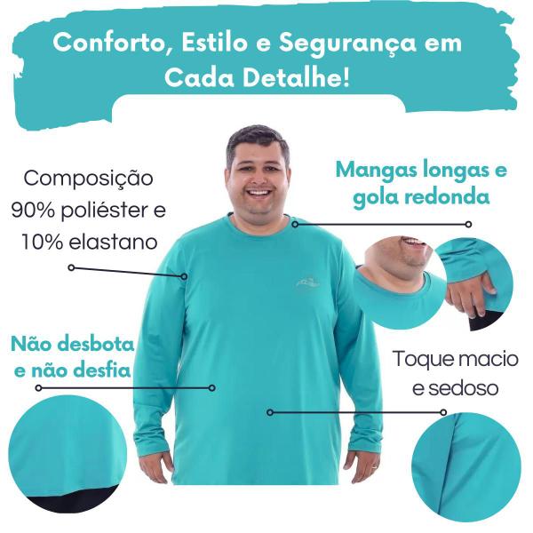 Imagem de Camisa Manga Longa Segunda Pele Proteção Solar UV Plus Size