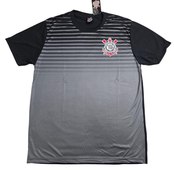 Imagem de Camisa Masculina Corinthians Lines Cinza Preto SPR