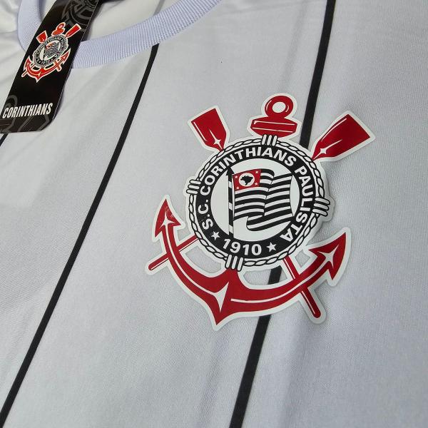 Imagem de Camisa Masculina Corinthians Timão Nº9 Branca Listrada SPR