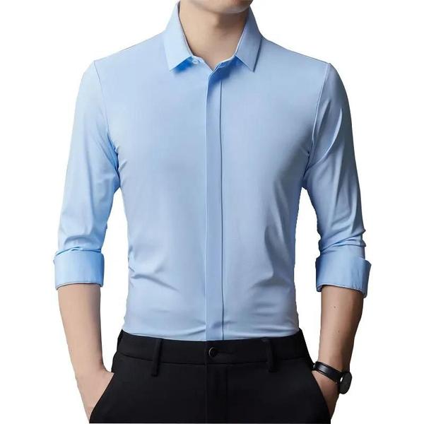 Imagem de Camisa Masculina Leve de Luxo - Sem Passar, Anti-rugas e Alta Elasticidade