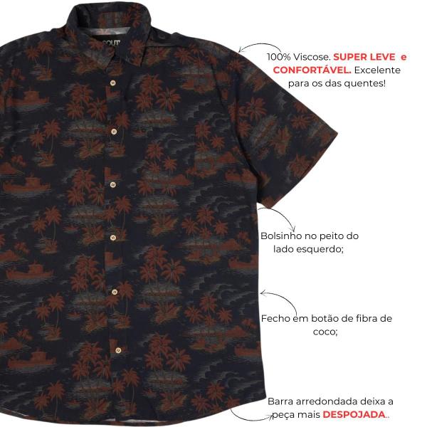 Imagem de Camisa Masculina Manga Curta South to South Surf Floral 