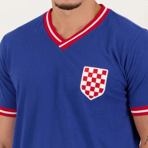 Imagem de Camisa Masculina Retrô Croácia Azul