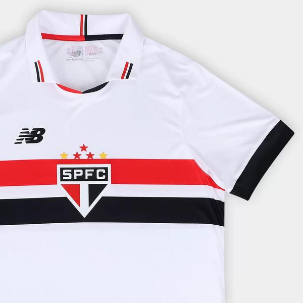 Imagem de Camisa Oficial São Paulo I 24/25 s/n Jogador New Balance Masculina - Branco+Vermelho