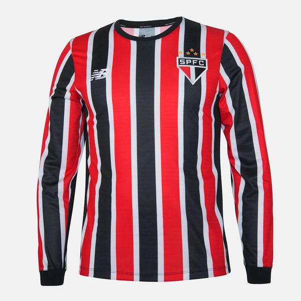 Imagem de Camisa Oficial São Paulo II 24/25 s/n Torcedor New Balance Manga Longa Masculina - Vermelho+Branco