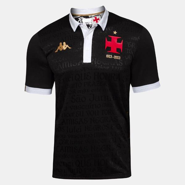 Imagem de Camisa Oficial Vasco da Gama III 23/24 Player Masculina Preto Branco Dourado