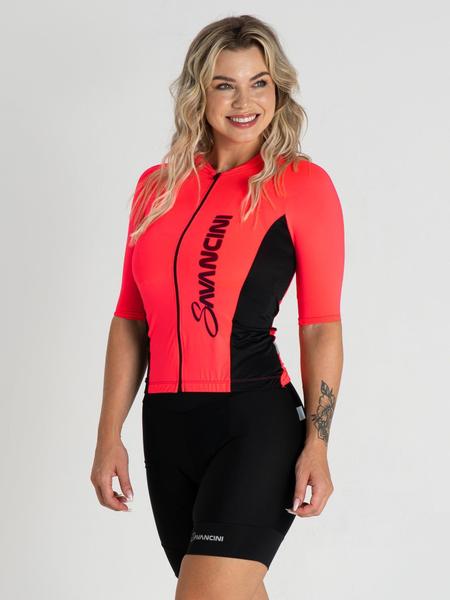 Imagem de Camisa Para Ciclismo Feminina Rosa Flúor Savancini Fun (1306)