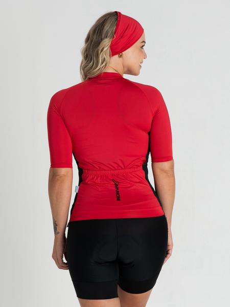 Camisa Para Ciclismo Feminina Vermelho Savancini Fun (1306) Imagem de Camisa Para Ciclismo Feminina Vermelho Savancini Fun (1306)