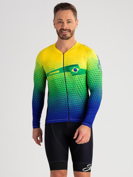 Imagem de Camisa Para Ciclismo Masculina Manga Longa Brasil Savancini (3140)