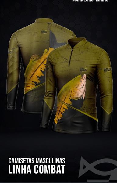 Camisa Pesca Combate Tambaqui - GG - mar negro Imagem de Camisa Pesca Combate Tambaqui - GG