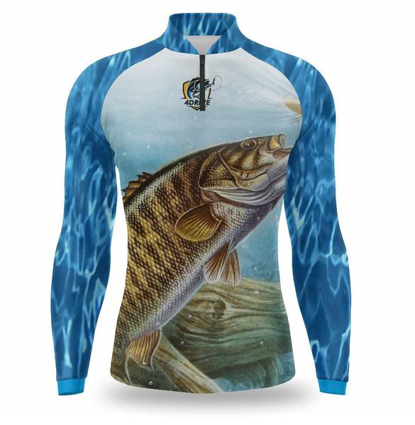 Imagem de Camisa pesca proteção solar uv fator 50 em varias estampas Camiseta de pescaria camuflada e de peixe