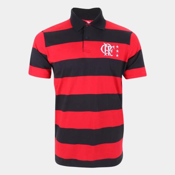 Imagem de Camisa Polo Braziline Flamengo Control Masculina - Preto e Vermelho