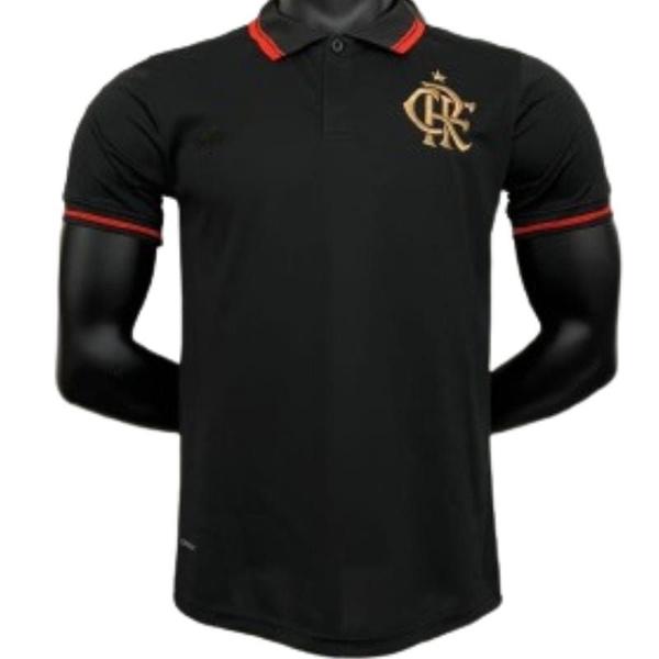 Camisa Polo Flamengo 23/24 Preta e Vermelha Imagem de Camisa Polo Flamengo 23/24 Preta e Vermelha