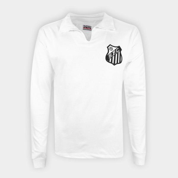 Imagem de Camisa Polo Retrô Santos Manga Longa 62/63 N 10 Athleta Masculina