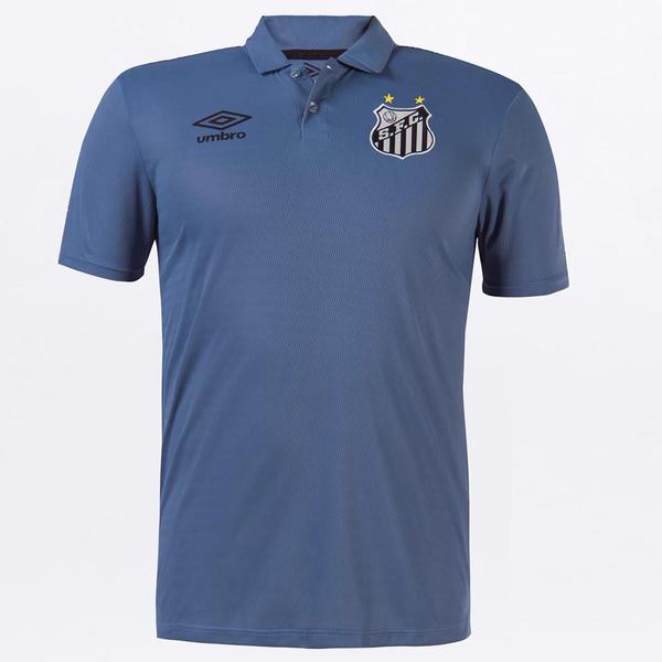 Imagem de Camisa Polo Santos Viagem 21/22 Umbro Masculina - Azul