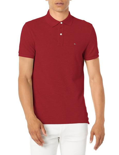 Imagem de Camisa polo Tommy Hilfiger Custom Fit Ciclismo Vermelha para Homens