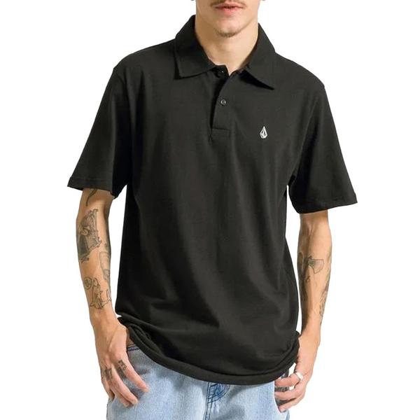 Camisa Polo Volcom Solid Stone Preta Imagem de Camisa Polo Volcom Solid Stone Preta