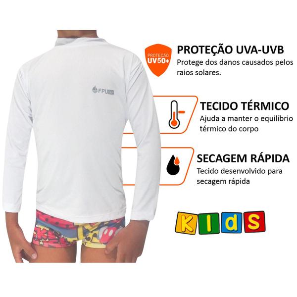 Imagem de Camisa Proteção Uv50 Solar Infantil Juvenil Criança Praia