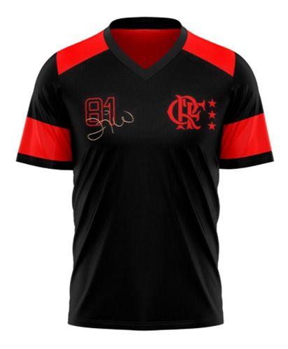 Imagem de Camisa Retro Flamengo Preta 1981 Zico Oficial Nova Braziline - Preto - GGG