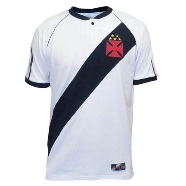 Imagem de Camisa Retrô Mania Vasco da Gama 1998 Libertadores Masculino - Branco e Preto