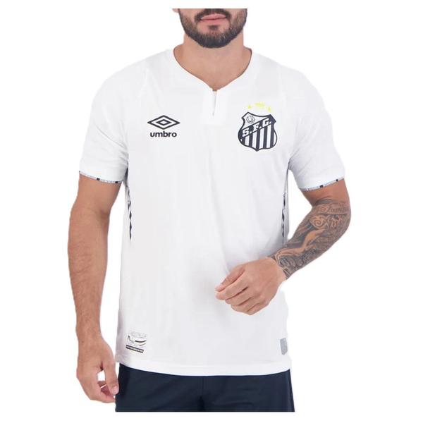 Imagem de Camisa santos oficial 2024 branca i umbro masculina torcedor