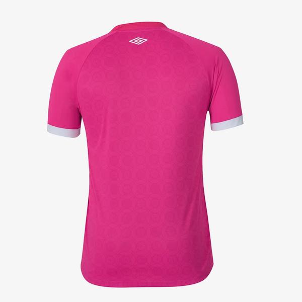 Imagem de Camisa Santos Outubro Rosa 23/24 s/n Umbro Masculina - Rosa+Branco