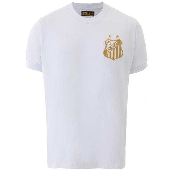 Imagem de Camisa santos retrô pelé 1000 gols feminina branca