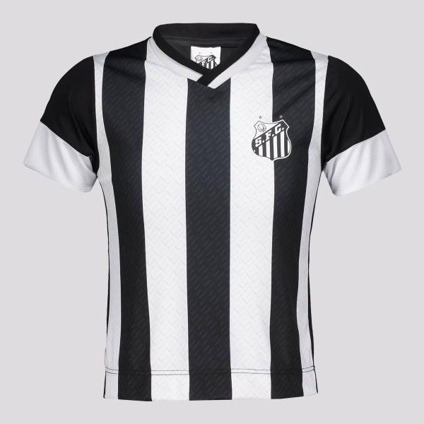 Imagem de Camisa Santos Season Infantil Preta e Branca