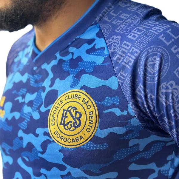 Imagem de Camisa São Bento Junpe 2025 Aquecimento Azul/Dourado