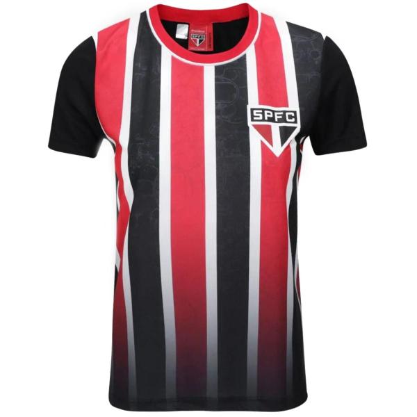 Imagem de Camisa São Paulo Braziline Romper Masculina - Preto e Vermelho