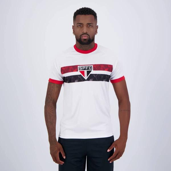 Imagem de Camisa São Paulo Calleri 9 Geometric Branca e Vermelha