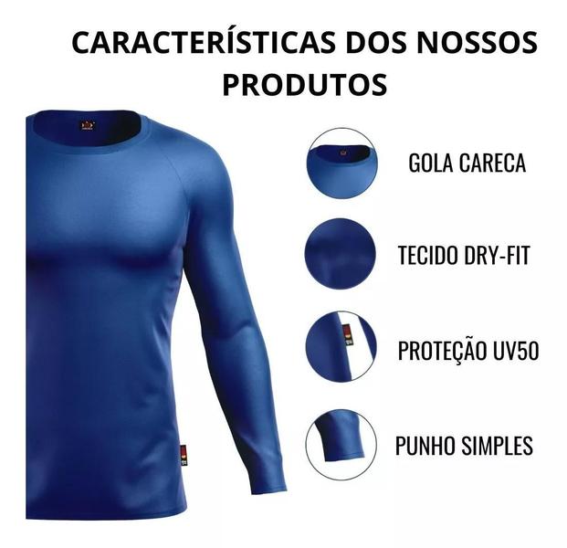 Imagem de Camisa Segunda Pele C/ Proteção Uv50 Camiseta Todos Esporte 2pliso