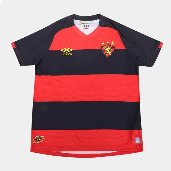 Imagem de Camisa Sport Recife I 22/23 s/n Jogador Umbro Masculina - Preto+Vermelho