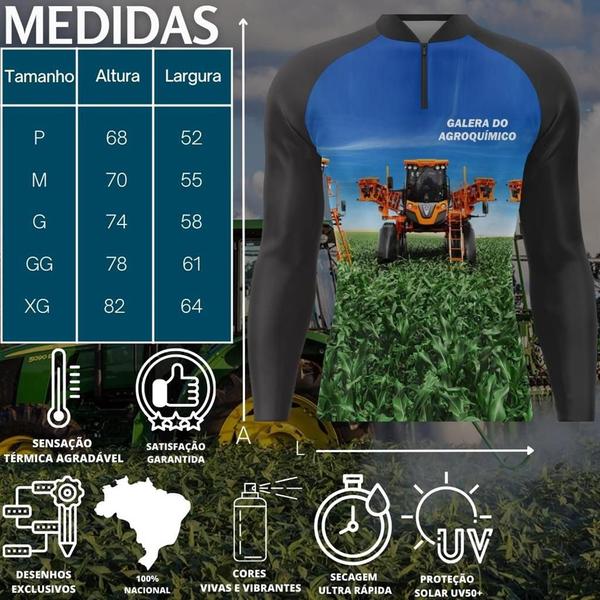 Imagem de Camisa Técnico em Agropecuaria Poliéster Proteção UV50 Blusa Termica Agro Manga Longa