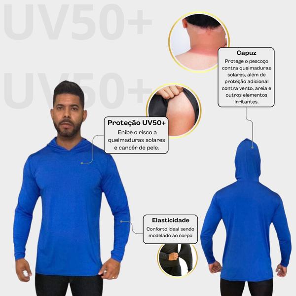 Imagem de Camisa Térmica Com Capuz Proteção Uv50+ Unissex Para Trabalhadores