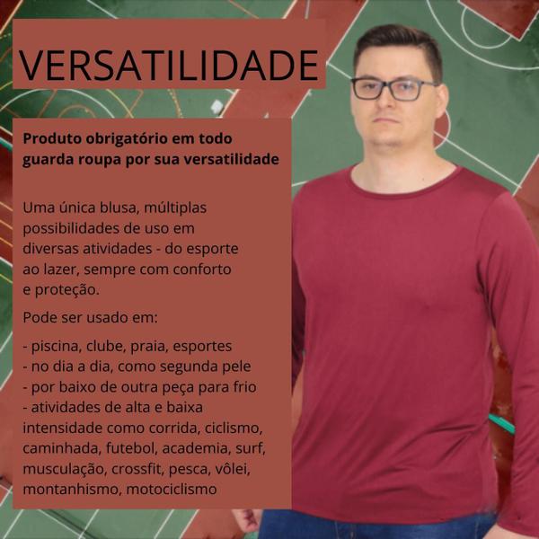 Imagem de Camisa Térmica Masculina Manga Longa com Proteção Solar UV Plus Size Premium