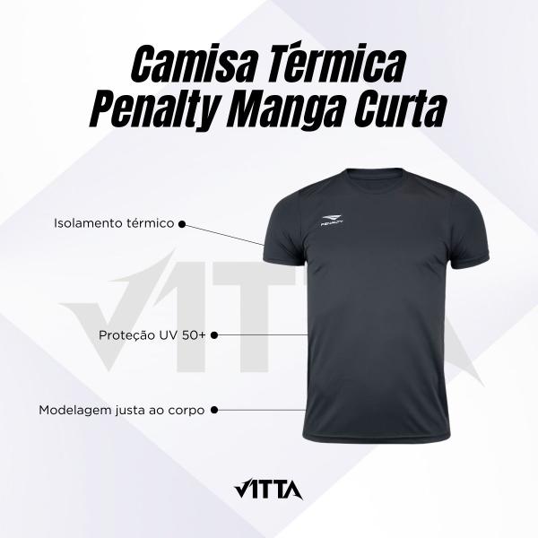 Imagem de Camisa Térmica Penalty Matis Manga Curta - Kit com 2