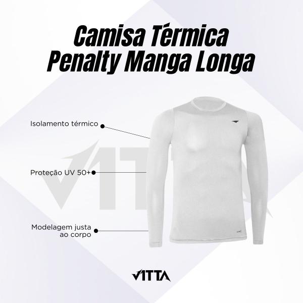 Imagem de Camisa Térmica Penalty Matis Manga Longa - Kit Com 4