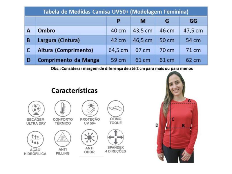 Imagem de Camisa UV Feminina Manga Longa Praia Camiseta Proteção Solar Térmica Segunda Pele Piscina Sol