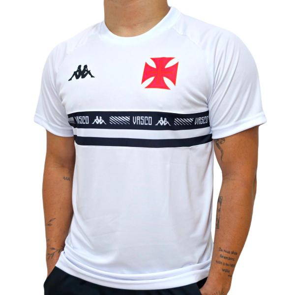 Imagem de Camisa Vasco da Gama Kappa Supporter Stripe Branca - Masculino