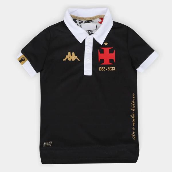 Imagem de Camisa Vasco III Kappa 23/24 Infantil Preta