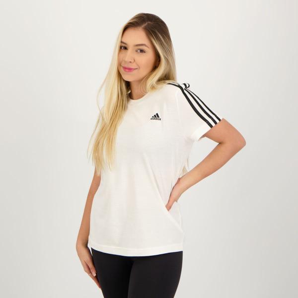 Imagem de Camiseta Adidas ESS 3 Listras Feminina Branca