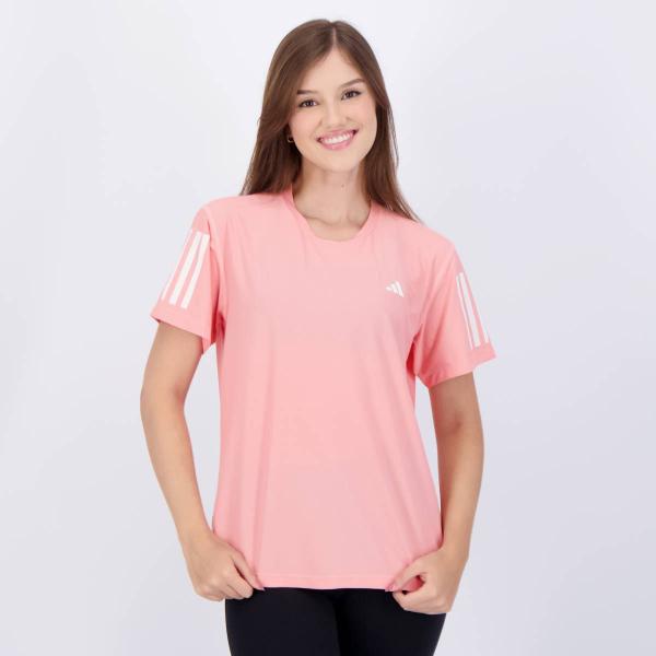 Imagem de Camiseta Adidas Own The Run Base Logo Feminina Rosa