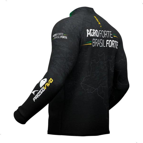 Imagem de Camiseta Agro Forte Brasil Forte Com Proteção Uv Presa Viva Uv 50fps